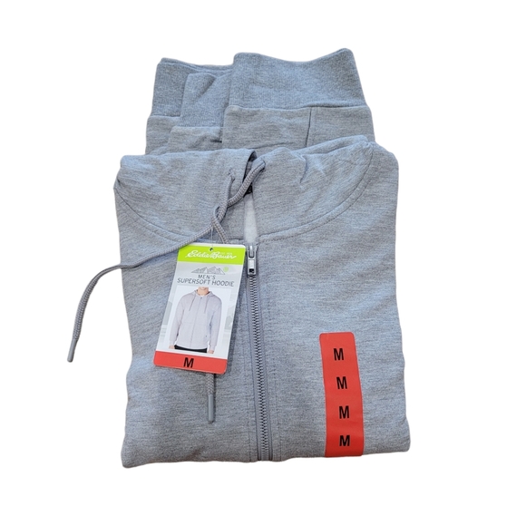 Eddie Bauer nwt grey mens size medium full zip up hoodie
